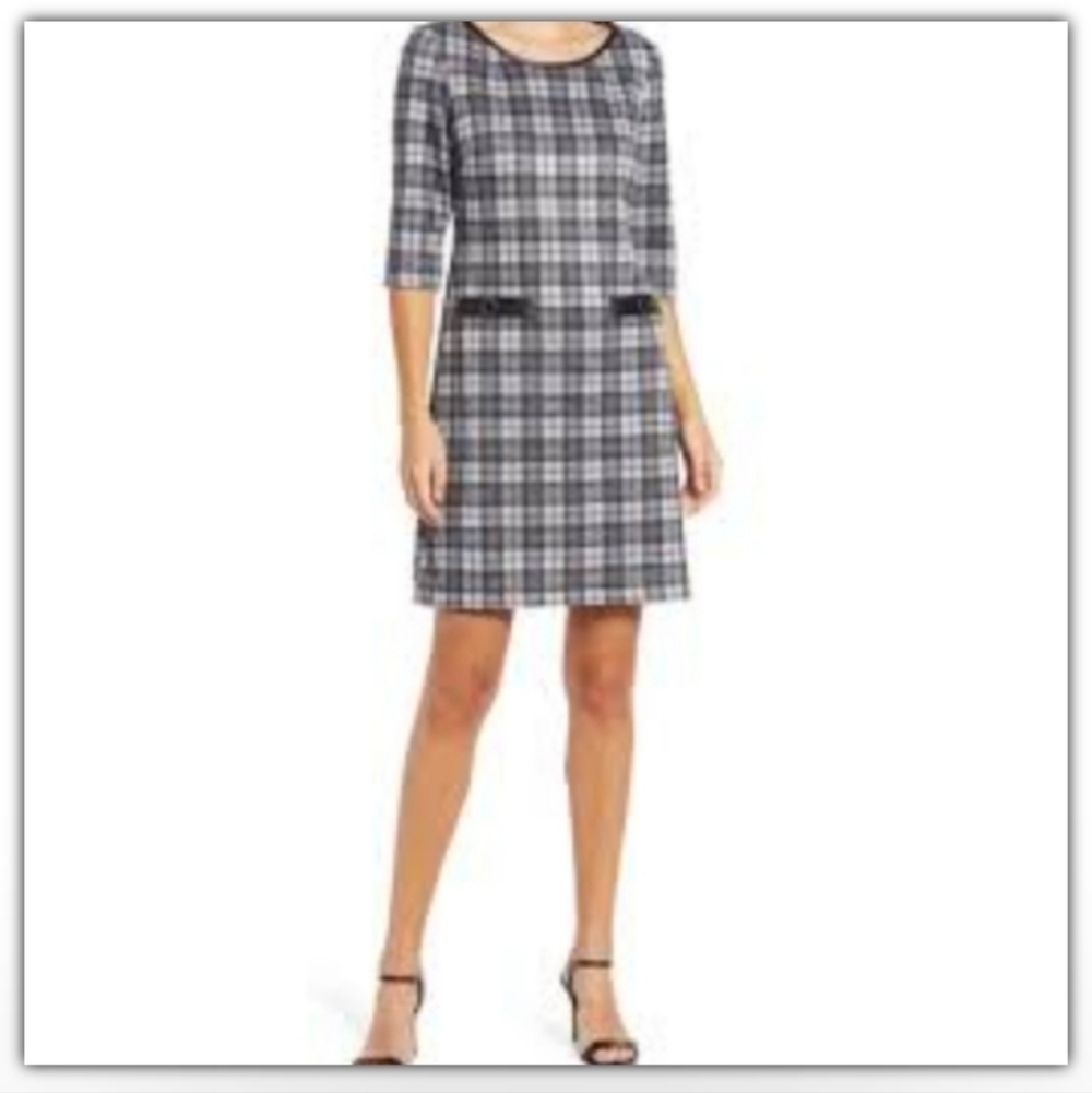 NWOT Connected Knit Sweater dress with faux leather details size 12